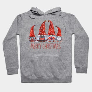 Merry Christmas Gnomes - Red Hoodie